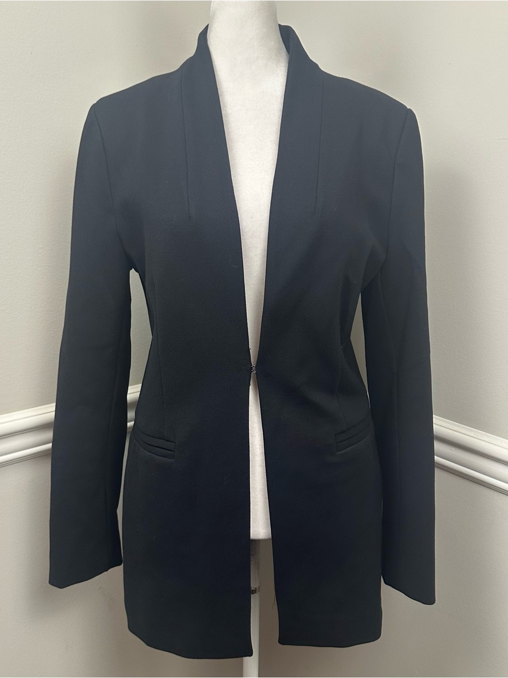 Banana Republic Black Single Hook Closure Blazer Jacket XS NWTS
